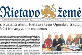 Apie mus rašo Plungės žiniose 2016 m. gruodžio 13 d.