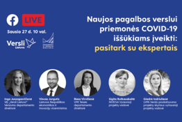 Naujos pagalbos verslui priemonės COVID-19 iššūkiams įveikti: pasitark su ekspertais