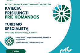 Laukiame komandos nario: turizmo specialisto